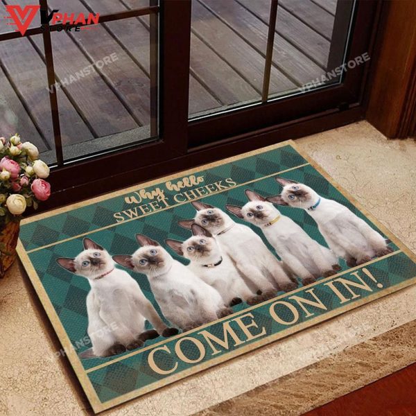 Siamese Cat Easy Clean Welcome DoorMat