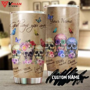 Skull Bible God Says Personalized Tumbler 1