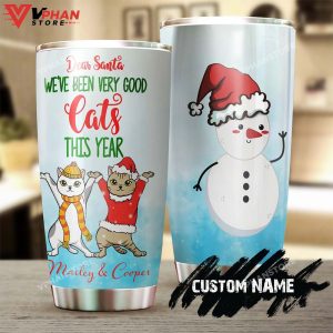 Snowman Dancing Cat Personalized Tumbler 1