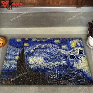 Starry Cat Easy Clean Welcome DoorMat 1