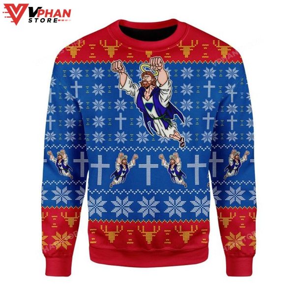 Super Jesus Ugly Christmas Sweater