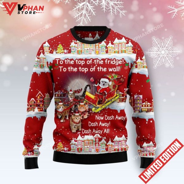 To The Top Of The Wall Cat Ugly Sweater