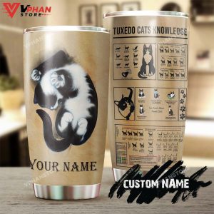 Tuxedo Cat Knowledge Personalized Tumbler 1