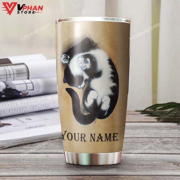 Tuxedo Cat Knowledge Personalized Tumbler