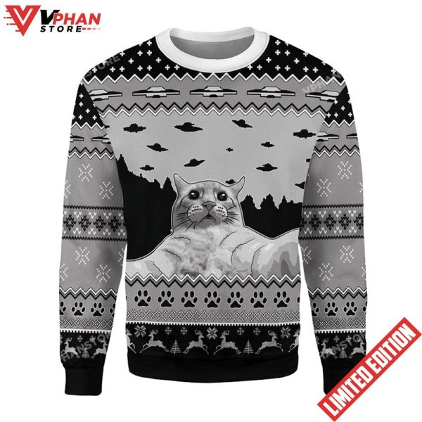 UFO Cat Ugly Christmas Sweater