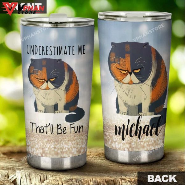 Underestimate Me That Will Be Fun Grumpy Cat Personalized Tumbler