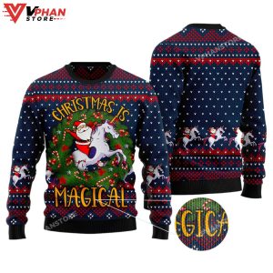 Unicorn Christmas Is Magical Ugly Christmas Sweater 1