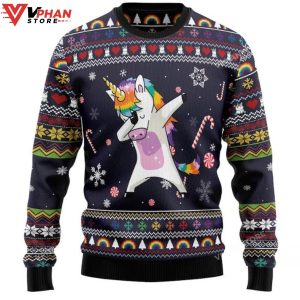 Unicorn Dab Ugly Christmas Sweater 1