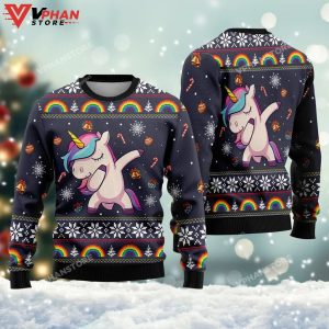 Unicorn Dabbing Ugly Christmas Sweater 1