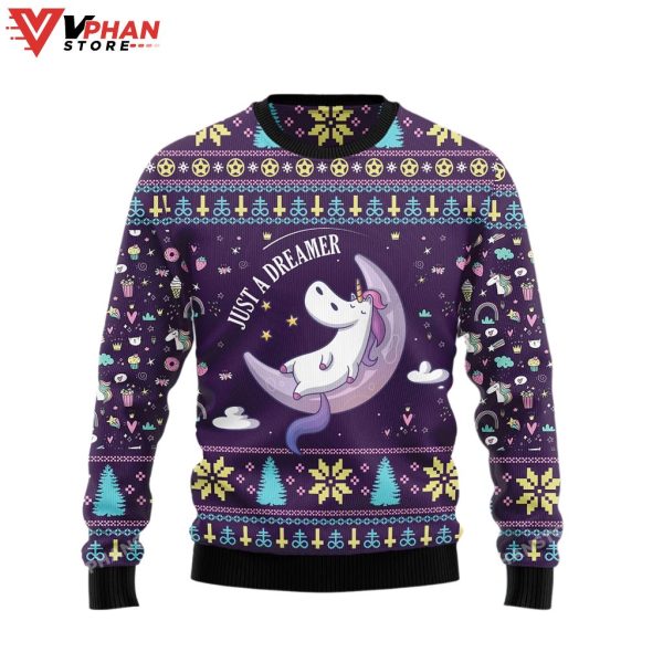 Unicorn Dreamer Ugly Christmas Sweater