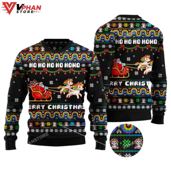 Unicorn Hohoho Merry Christmas Ugly Sweater