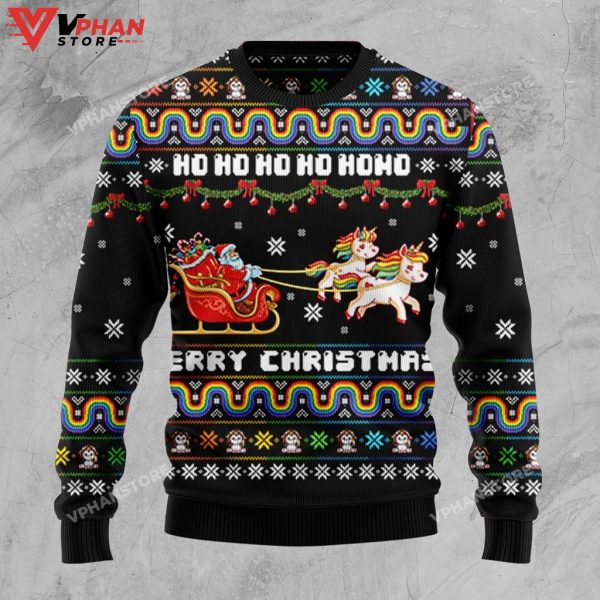 Unicorn Hohoho Merry Christmas Ugly Sweater