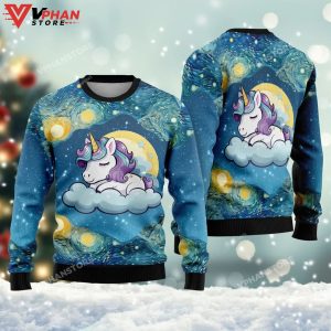 Unicorn Sleeping Ugly Christmas Sweater 1