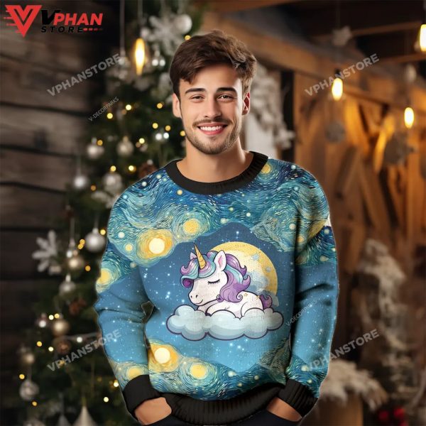 Unicorn Sleeping Ugly Christmas Sweater