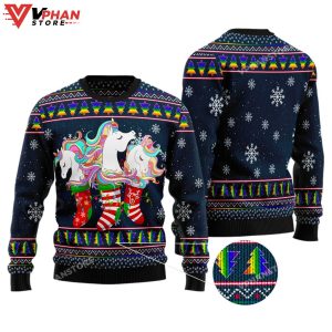 Unicorn Socks Xmas Ugly Christmas Sweater 1