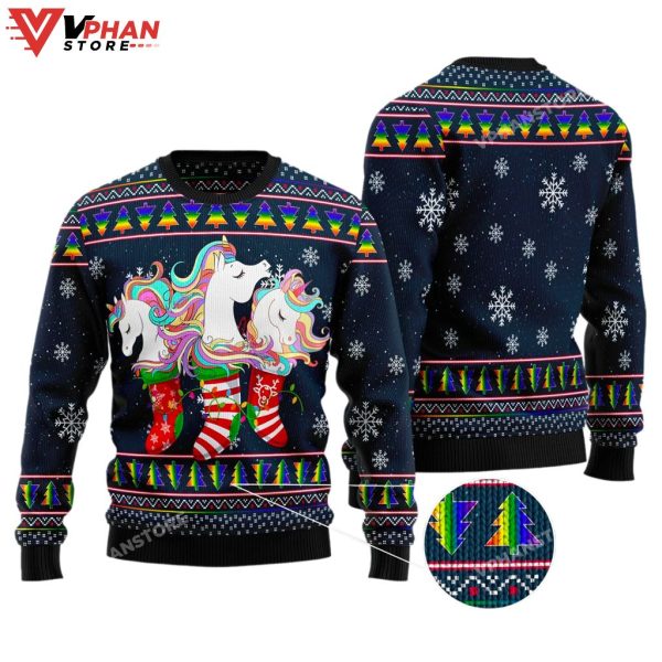 Unicorn Socks Xmas Ugly Christmas Sweater