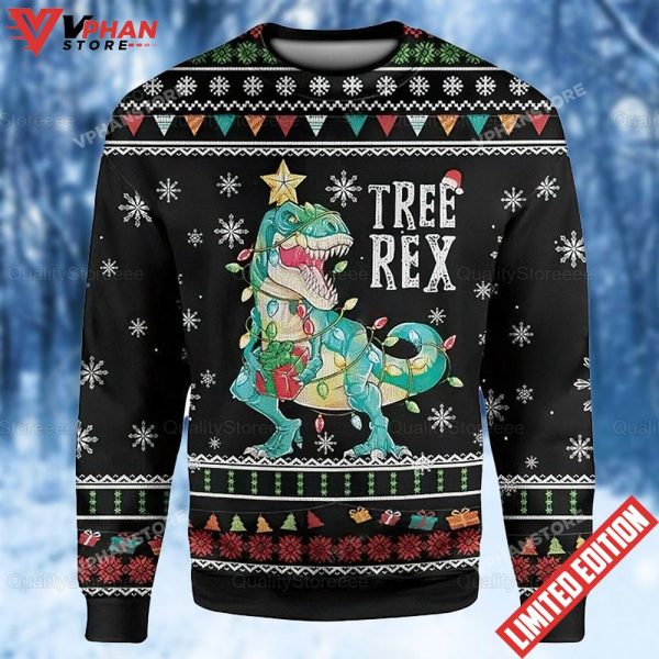 Tree Rex Xmas Dinosaur Funny Christmas Gift Vintage Ugly Sweater