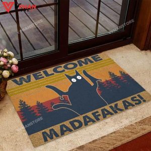 Welcome Madafakas Black Cat DoorMat 1