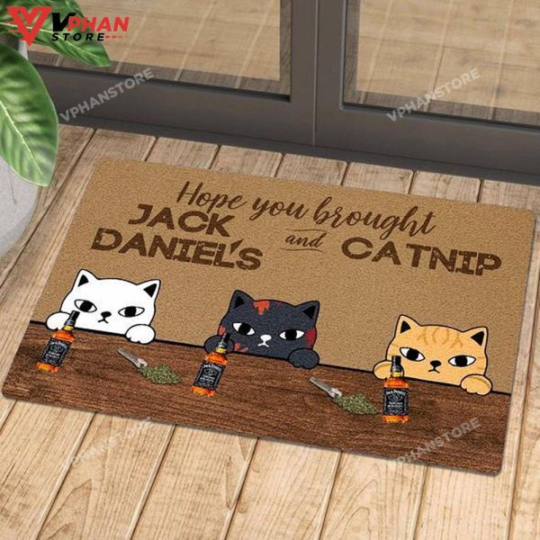 Welcome to Wine and Cats Club DoorMat