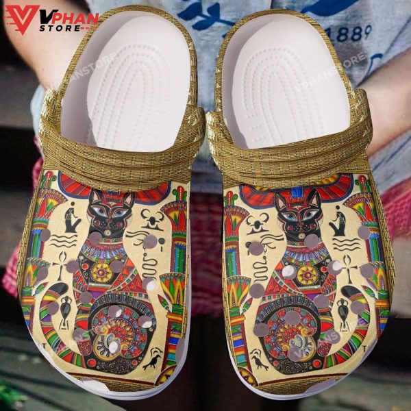 Whitesole Ancient Egypt Cat Classic Clogs Shoes