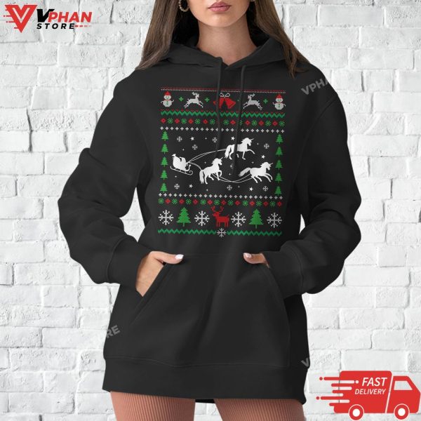 Christmas Unicorn Santa’s Sled Ugly Sweater Sweatshirt