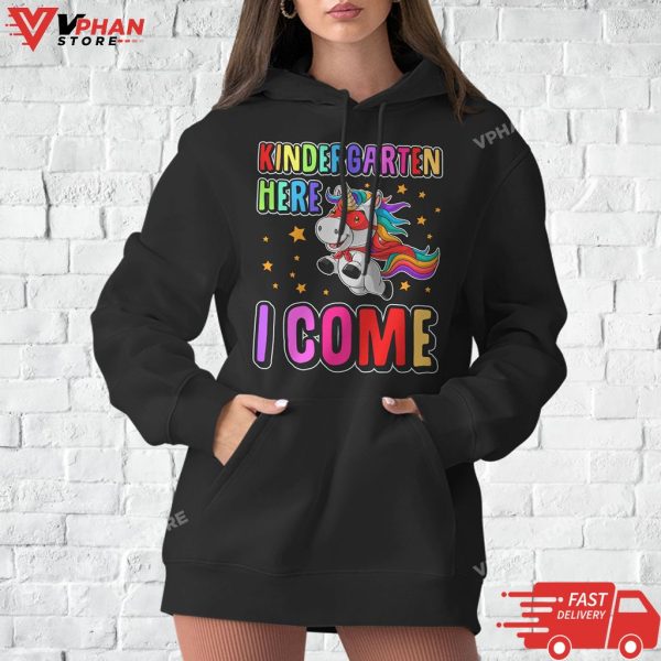 Kindergarten Here I Come Back to School Unicorn Kindergarten T-Shirt