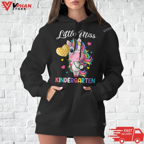 Little Miss Kindergarten Unicorn Back To School Here I Come T-Shirt