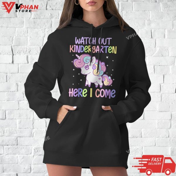 Look Out kindergarten Here I Come Unicorn Back To School T-Shirt