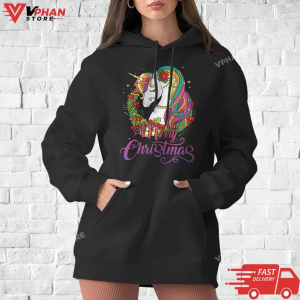 Magical Unicorn Adult Merry Christmas Unicorn Sweatshirt