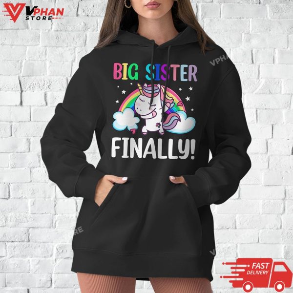 Promoted To Big Sister Finally Unicorn Dabbing for Girls T-Shirt