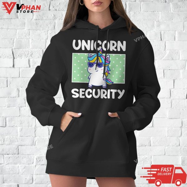 Unicorn Security Christmas Dad Mom Daughers Adult Costume T-Shirt