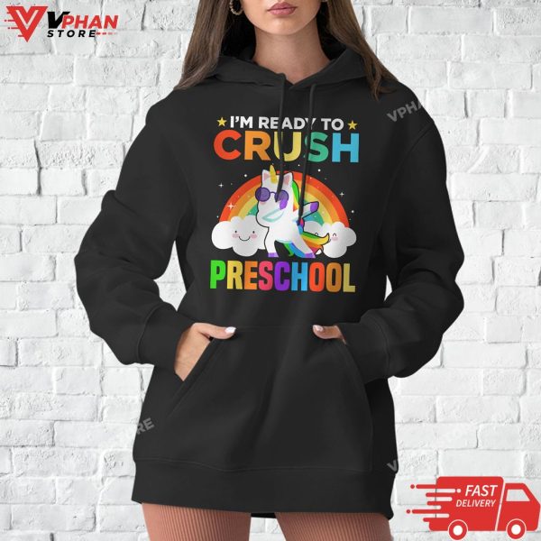 Welcome Back To School Unicorn Crushing Preschool T-Shirt