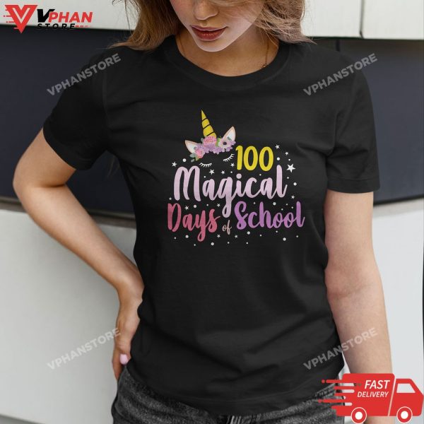 100 Magical Days of School Unicorn Gift T-Shirt