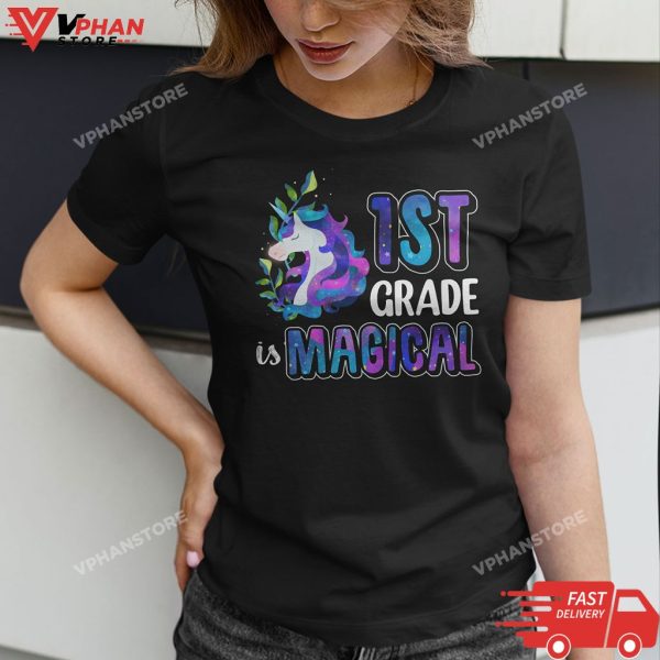 Kids Cute First Grade Unicorn Toddler Girls Boys Hello 1st Grade T-Shirt