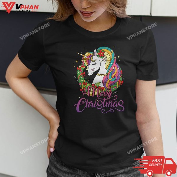 Magical Unicorn Adult Merry Christmas Unicorn Sweatshirt