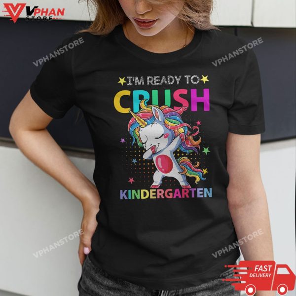 Ready to Crush Kindergarten Back To School Unicorn Kids T-Shirt