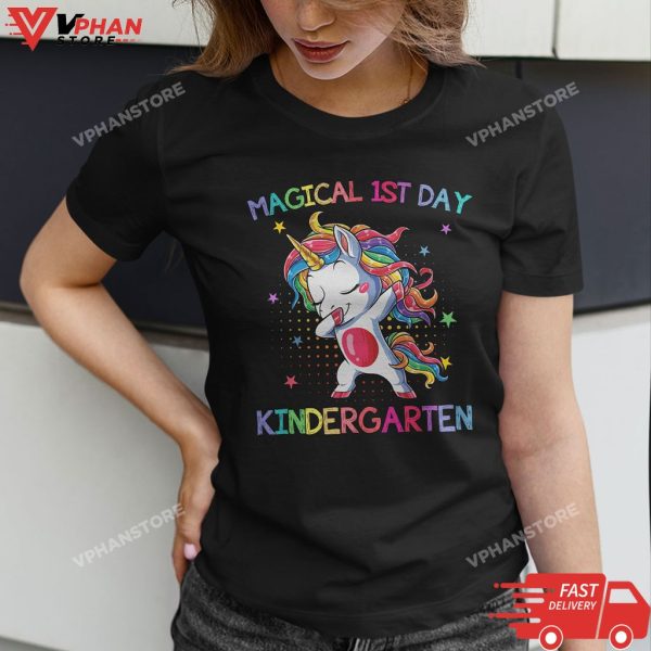 Unicorn First Day Of School Shirt Back To Girls T-Shirt