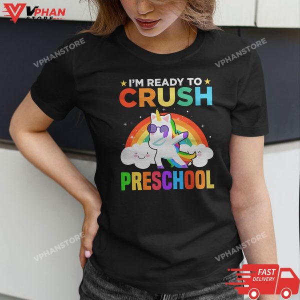 Welcome Back To School Unicorn Crushing Preschool T-Shirt