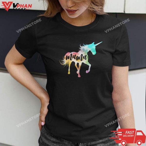 Womens Mama Unicorn Cute Mothers Day Tee For Mamacorn T-Shirt