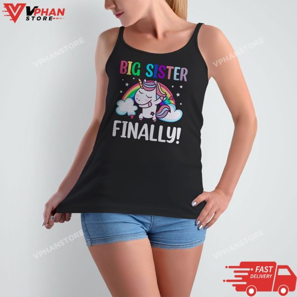 Promoted To Big Sister Finally Unicorn Dabbing for Girls T-Shirt