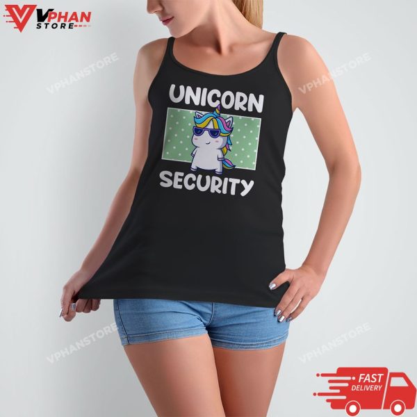 Unicorn Security Christmas Dad Mom Daughers Adult Costume T-Shirt