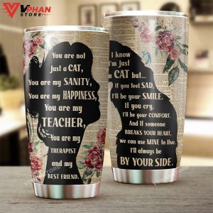 Wooden Style A Girl And Her Maine Coon Cat Personalized Tumbler 1