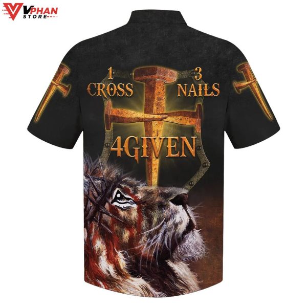 1 Cross 3 Nails 4 Given Lion Christian Gift Ideas Hawaiian Shirt