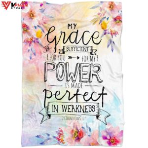 2 Corinthians 129 My Grace Is Sufficient For You Fleece Christian Blanket 1