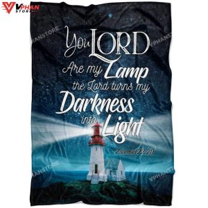 2 Samuel 2229 You Lord Are My Lamp Fleece Christian Blanket 1