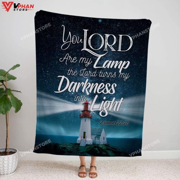 2 Samuel 2229 You Lord Are My Lamp Fleece Christian Blanket