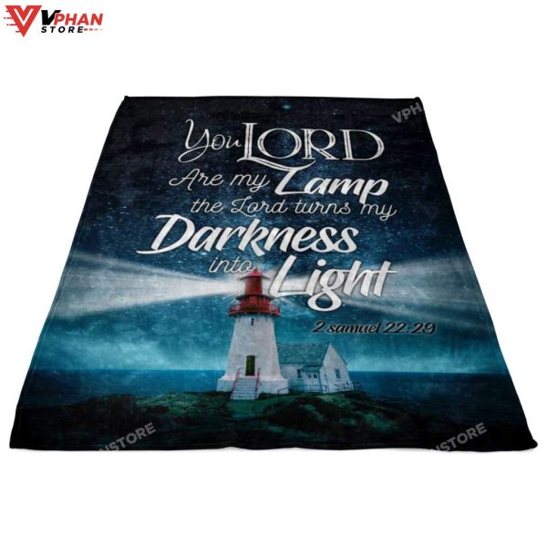 2 Samuel 2229 You Lord Are My Lamp Fleece Christian Blanket