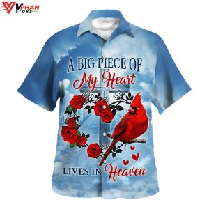 A Big Piece Of My Heart Lives In Heaven Christian Gifts Hawaiian Shirt 1