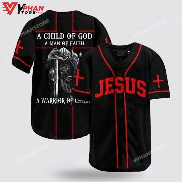 A Child of God A Man of Faith Jesus Custom Christian Baseball Jersey