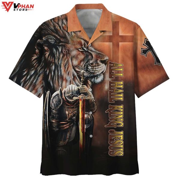 All Hail King Jesus And Lion Christian Gifts Best Hawaiian Shirt